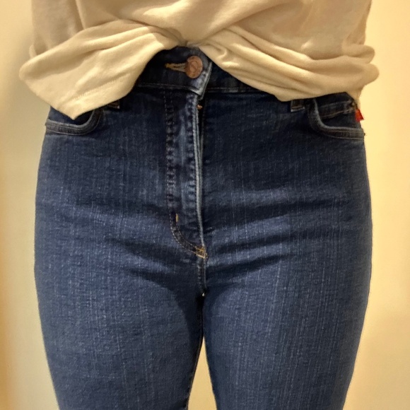 Vintage NYDJ Size 4 Dark Indigo Straight Leg Tummy Tuck Jeans Made in USA Comfy‎ - Picture 8 of 11